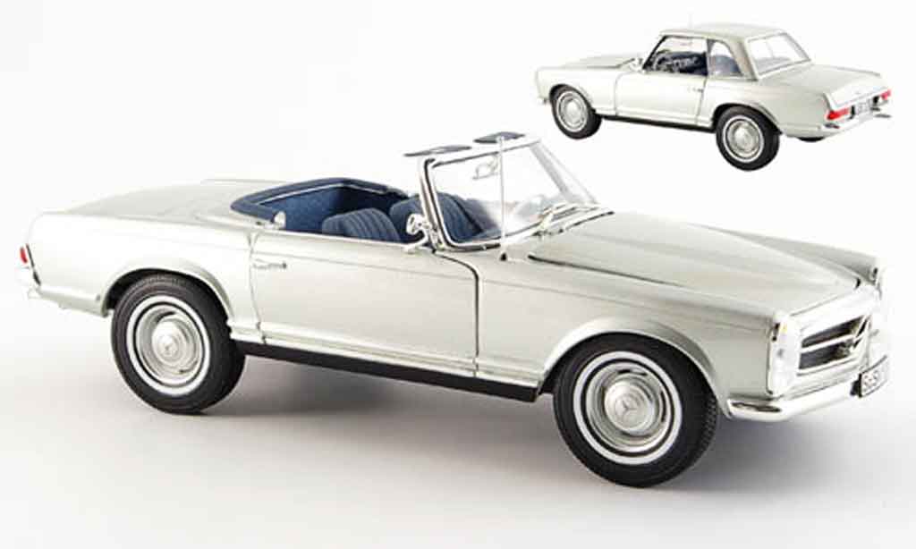 Mercedes 280 1969 1/18 Norev 1969 sl (w 113) grigio metallized modellino in miniatura