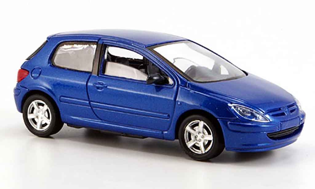 Peugeot 307 1/43 Solido blu 3 portes modellino in miniatura
