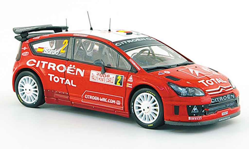 Citroen C4 WRC 2008 1/43 IXO WRC 2008 no.2 elfter rallye monte carlo modellino in miniatura