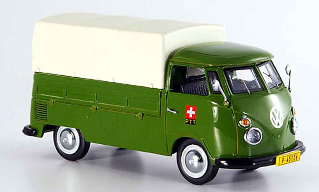 Volkswagen Combi 1/43 Schuco t 1 ptt storungsdienst pritsche plane modellino in miniatura