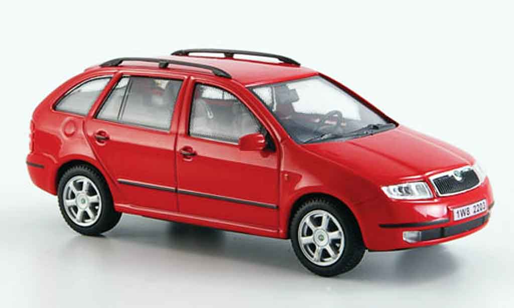Skoda Fabia 1/43 Abrex combi rosso modellino in miniatura