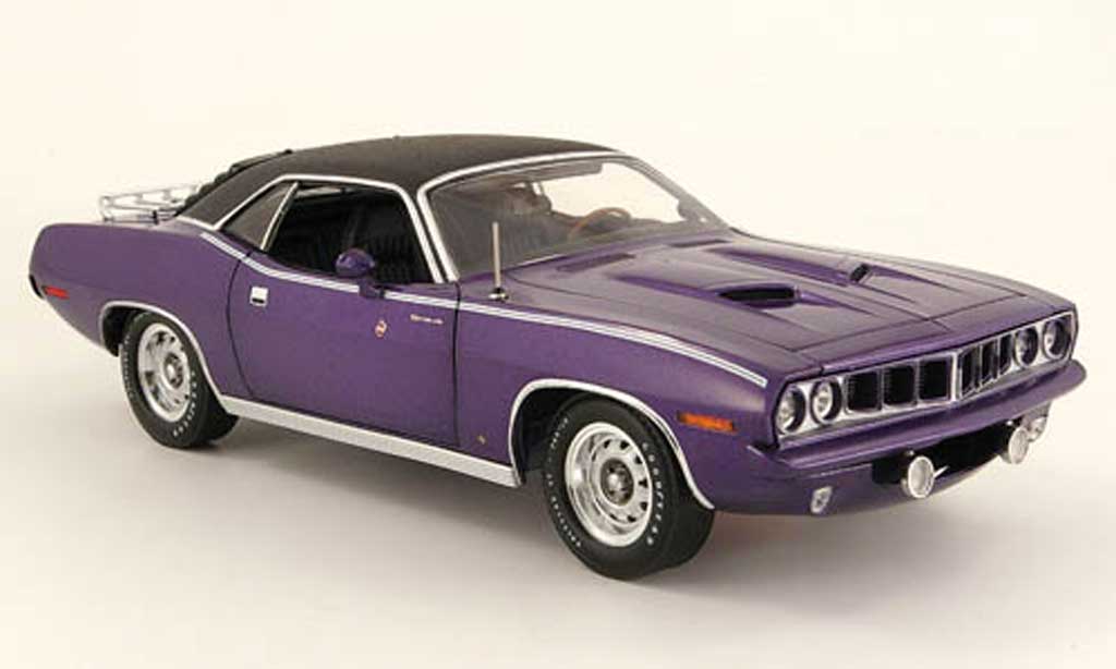 Plymouth Gran Barracuda 1/18 Highway 61 porpora nero 1971 modellino in miniatura