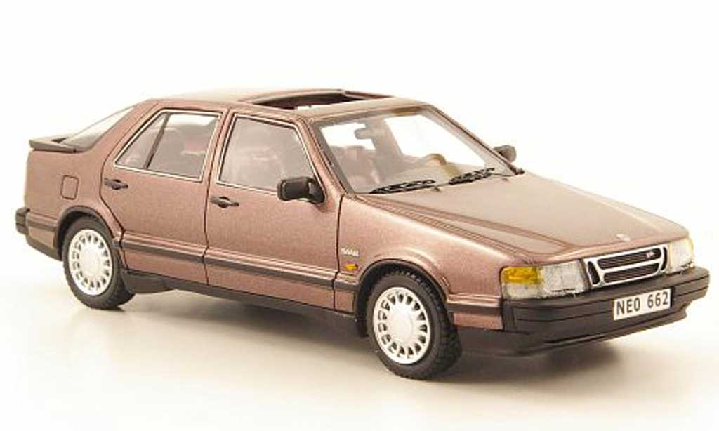 Saab 9000 Turbo 1/43 Neo Turbo brun 1988 modellino in miniatura