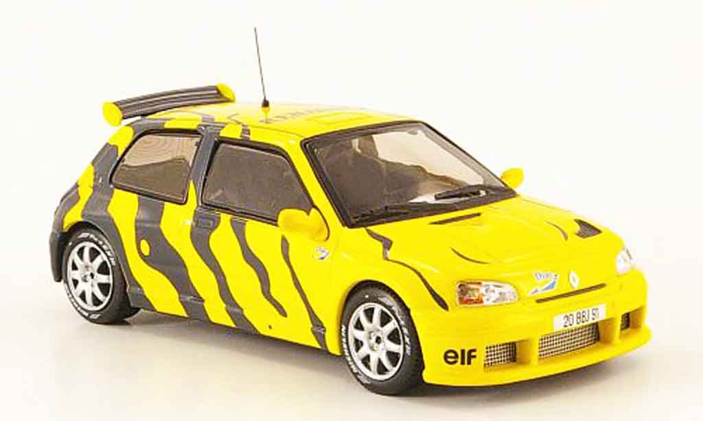 Renault Clio 1/43 IXO maxi test car giallo grigio 1995 modellino in miniatura