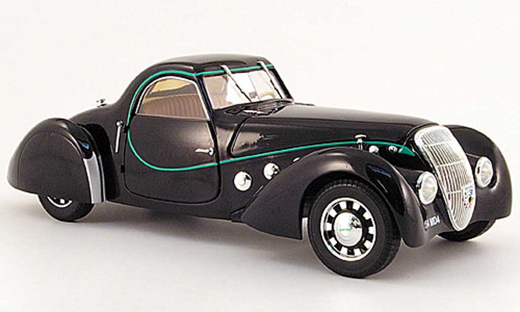 Peugeot 302 coupe 1/18 Norev coupe Darl'Mat nero 1937 modellino in miniatura