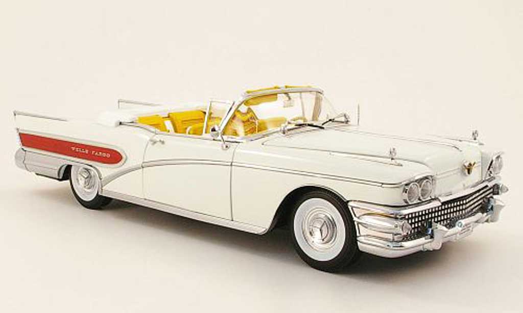 Buick Limited 1/18 Sun Star convertibile wells fargo bianco 1958 modellino in miniatura