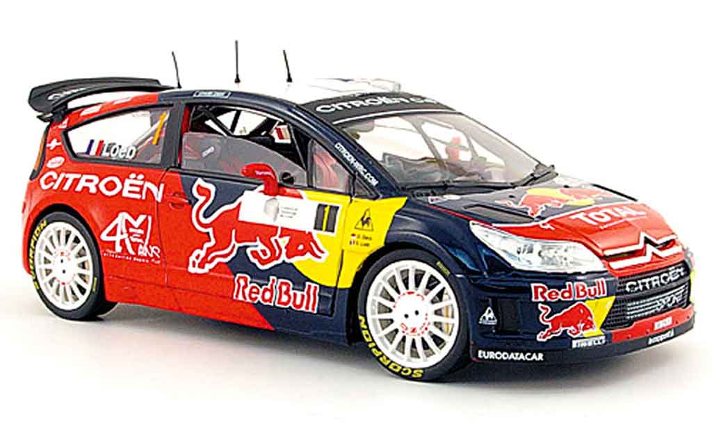 Citroen C4 WRC 1/18 Solido WRC no.1 red bull s.loeb tour de corse 2008 modellino in miniatura