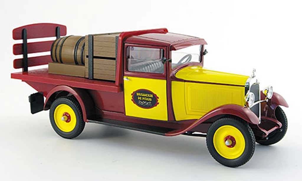 Citroen C4 1930 1/18 Solido 1930 pritsche brasseur rosso/giallo mit ladegut modellino in miniatura