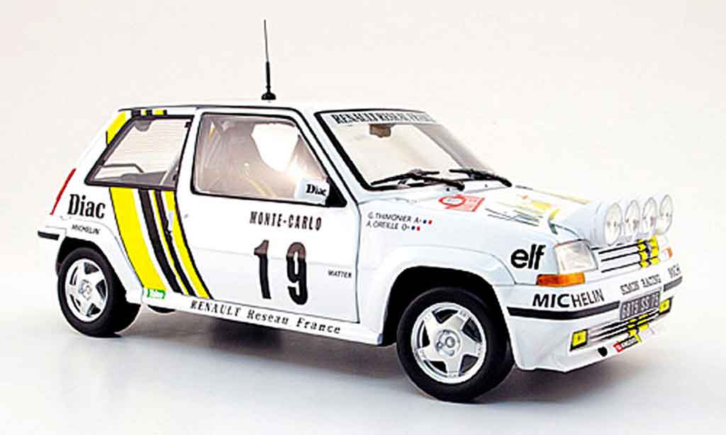 Renault 5 1/18 Norev GT Turbo no. 19 diac rallye monte carlo 1989 modellino in miniatura