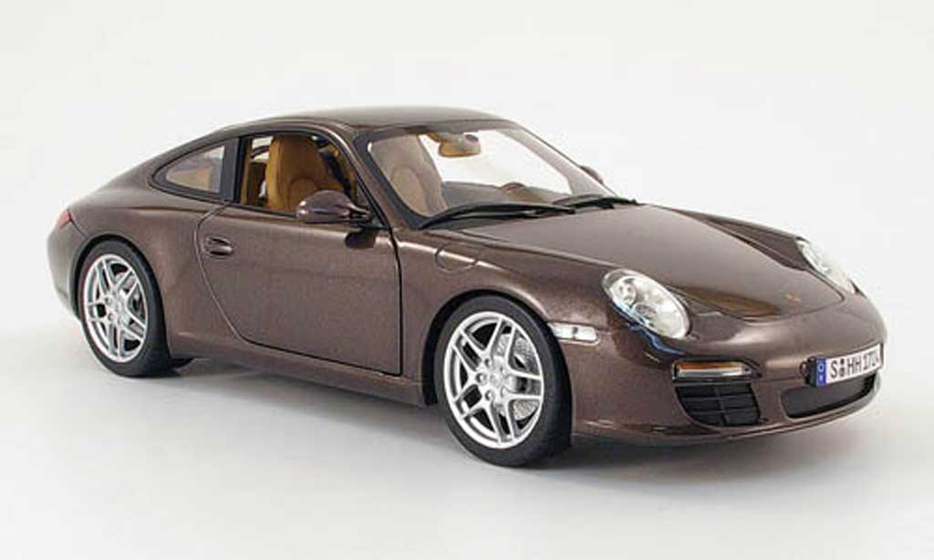 Porsche 997 Carrera 1/18 Norev Carrera marronee 2008 modellino in miniatura
