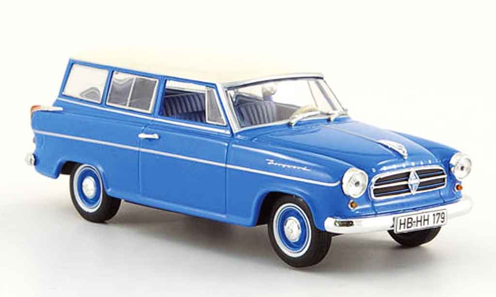 Borgward Isabella 1/43 Norev Combi blu bianco 1960 modellino in miniatura