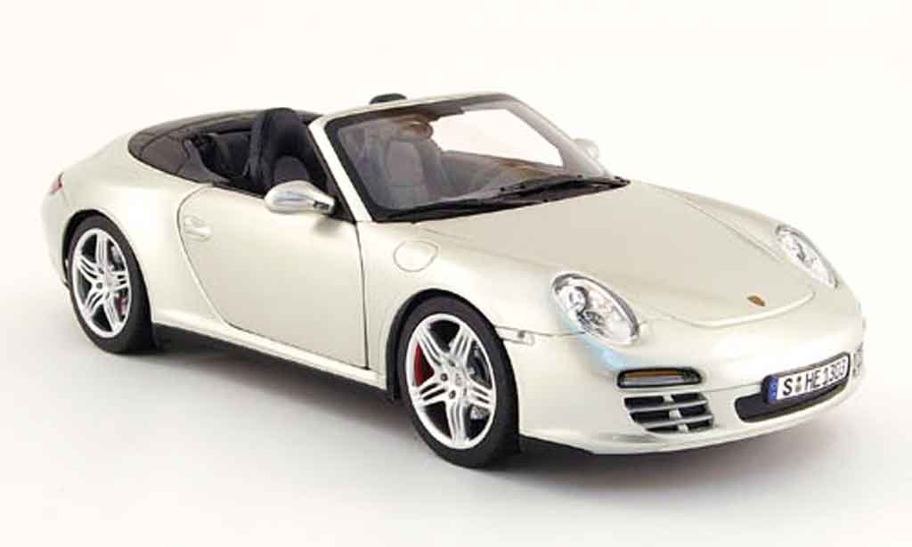 Porsche 997 4S 1/18 Norev 4S cabriolet grigio 2008 modellino in miniatura
