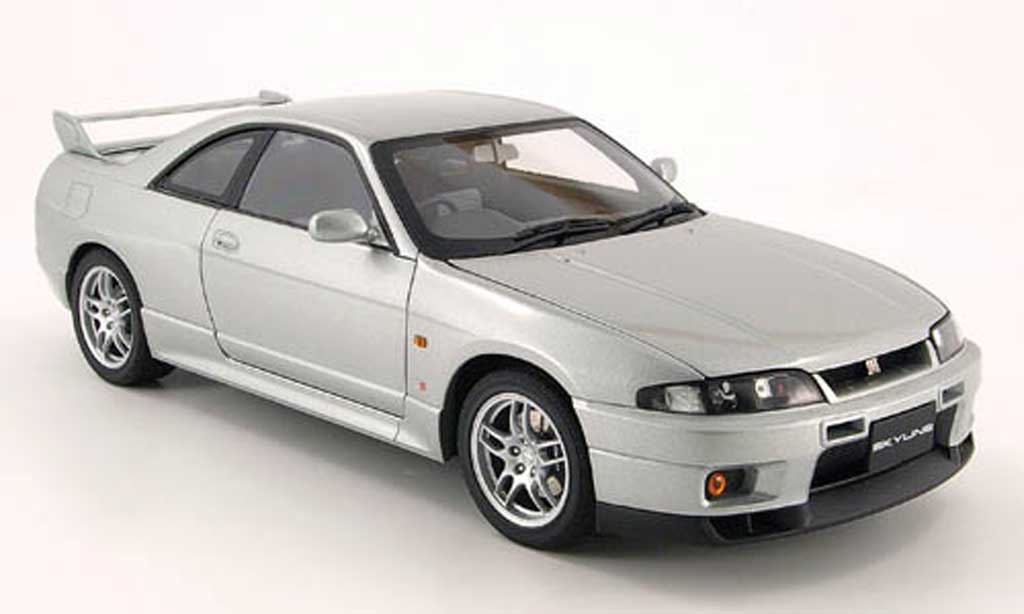 Nissan Skyline R33 1/18 Autoart R33 r33 gt-r v-spec grigio 1997 modellino in miniatura
