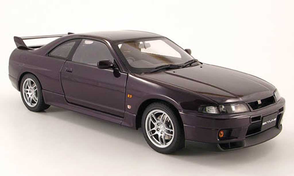 Nissan Skyline R33 1/18 Autoart R33 r33 gt-r v-spec lila 1997 modellino in miniatura