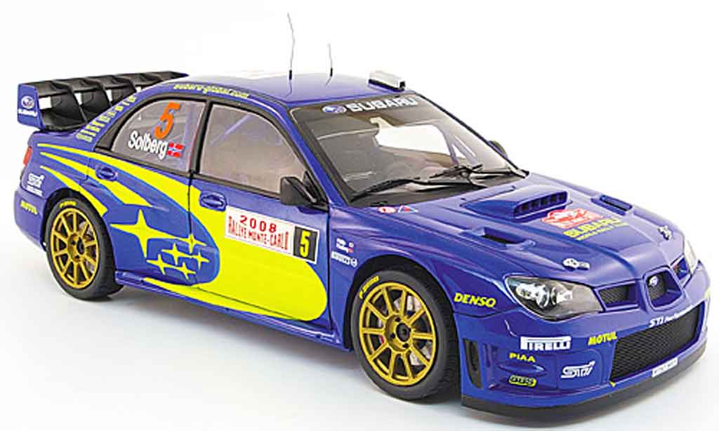Subaru Impreza WRC 1/18 Autoart WRC no.5 solberg millsrallye monte carlo 2008 modellino in miniatura