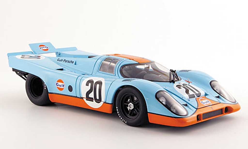 Porsche 917 1971 1/18 Autoart 1971 k no20 gulf steve mcqueen 24h le mans modellino in miniatura