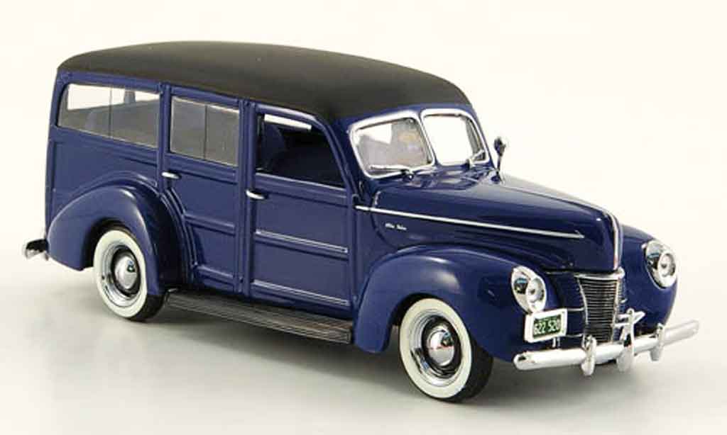 Ford 1940 1/43 Minichamps V8 De Luxe Woody blu modellino in miniatura