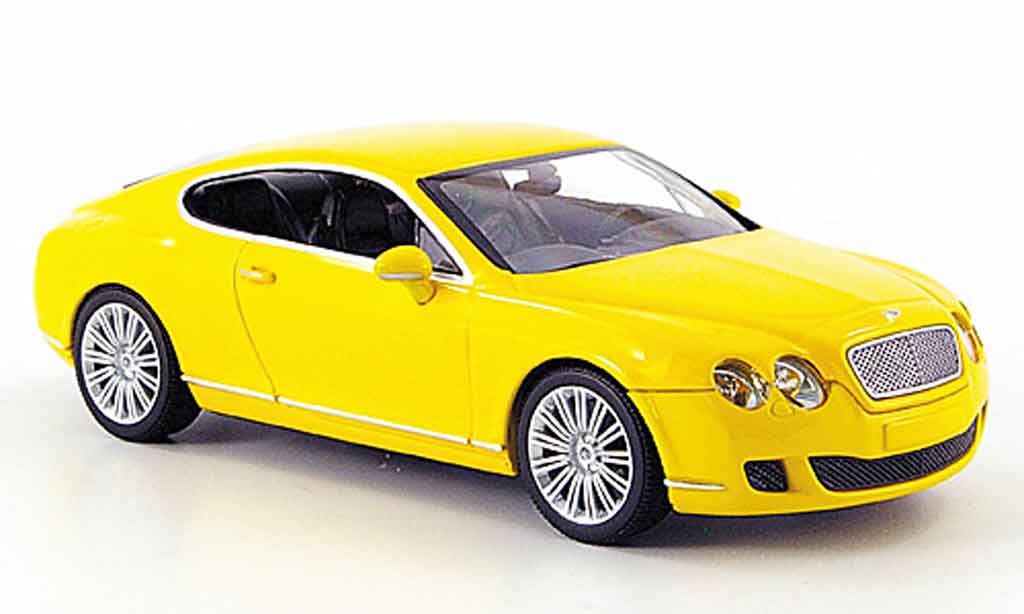Bentley Continental GT 1/43 Minichamps GT giallo Linea 2008 modellino in miniatura