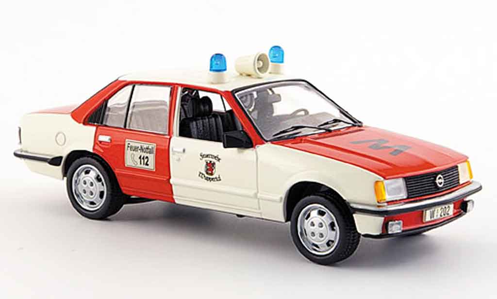 Opel Rekord 1/43 Schuco e pompier wuppertal rosso bianco modellino in miniatura