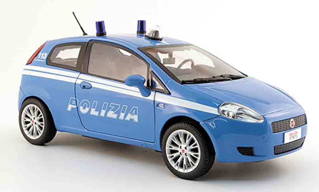 Fiat Grande Punto 1/18 Mondo Motors police polizia blu polizei italien modellino in miniatura