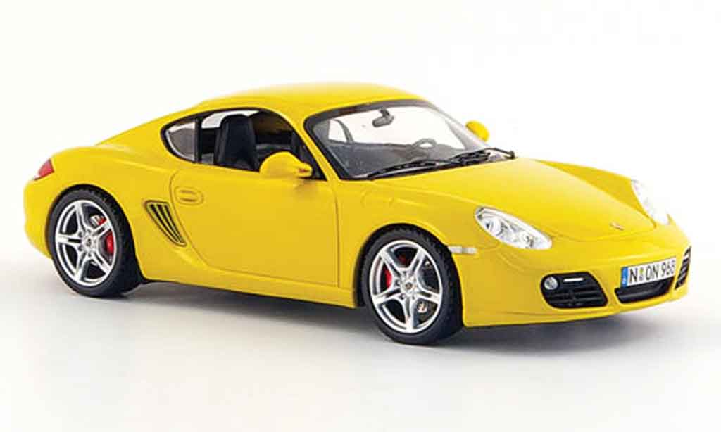 Porsche Cayman S 1/43 Schuco S giallo 2008 modellino in miniatura