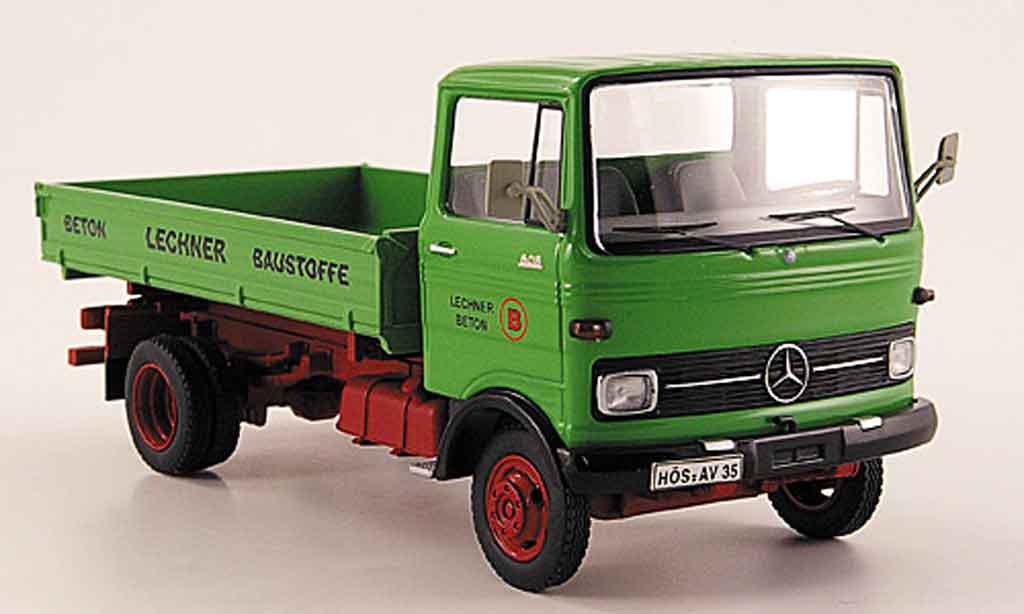 Mercedes LP 608 1/43 Schuco Kipper Lechner Baustoffe grun modellino in miniatura