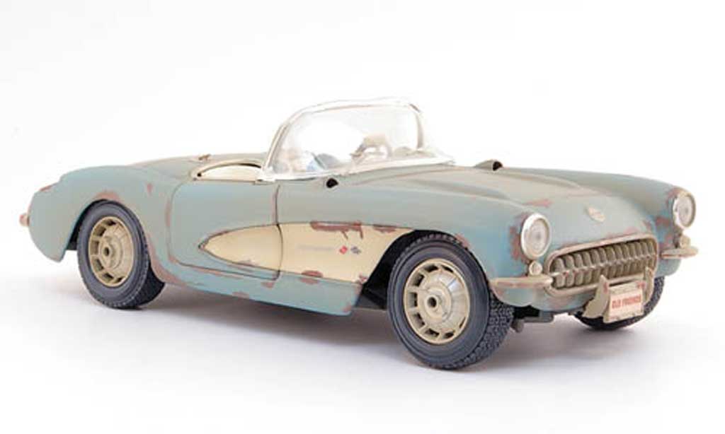 Chevrolet Corvette C1 1/18 Maisto C1 cabriolet blu als scheunenfund 1957 modellino in miniatura