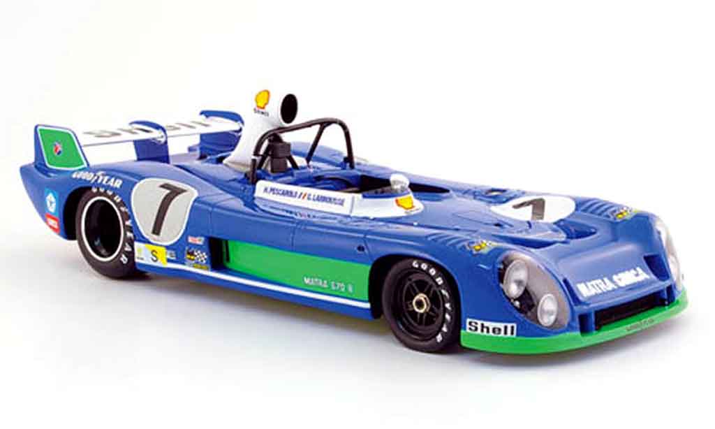 Simca Matra 1/18 Spark ms 670 b no.7 gitanes sieger le mans 1974 modellino in miniatura
