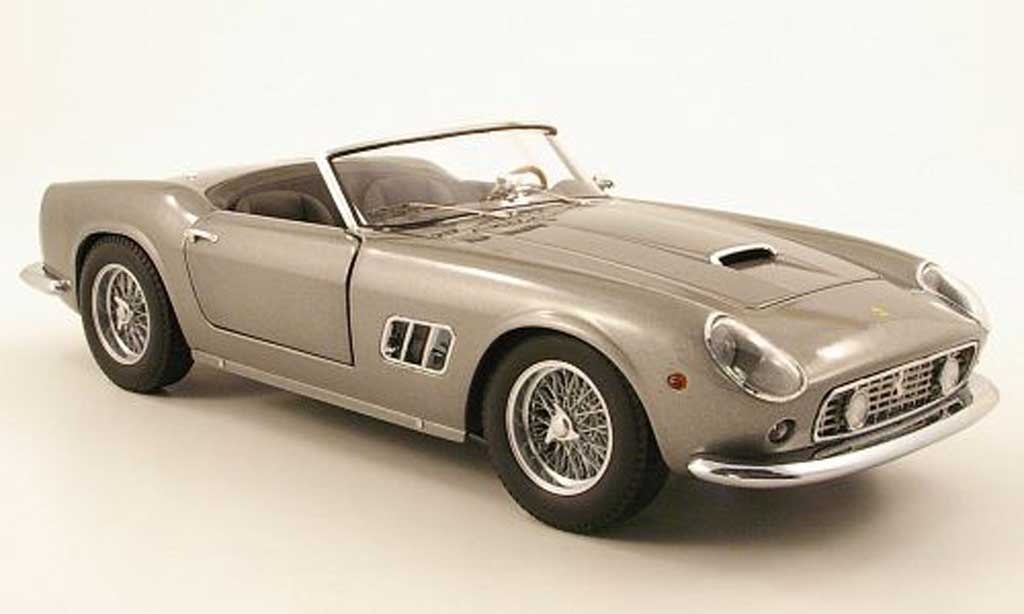 Ferrari 250 GT California 1/18 Hot Wheels GT California spider swb grigio modellino in miniatura