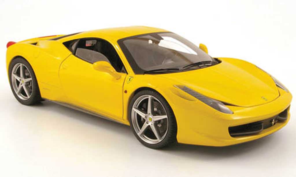 Ferrari 458 Italia 1/18 Hot Wheels Italia giallo 2009 modellino in miniatura