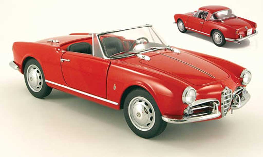 Alfa Romeo Giulietta 1/18 Autoart 1300 spider rosso 1955 modellino in miniatura