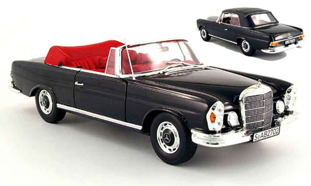Mercedes 280 1969 1/18 Norev 1969 se (w 111) cabriolet nero modellino in miniatura