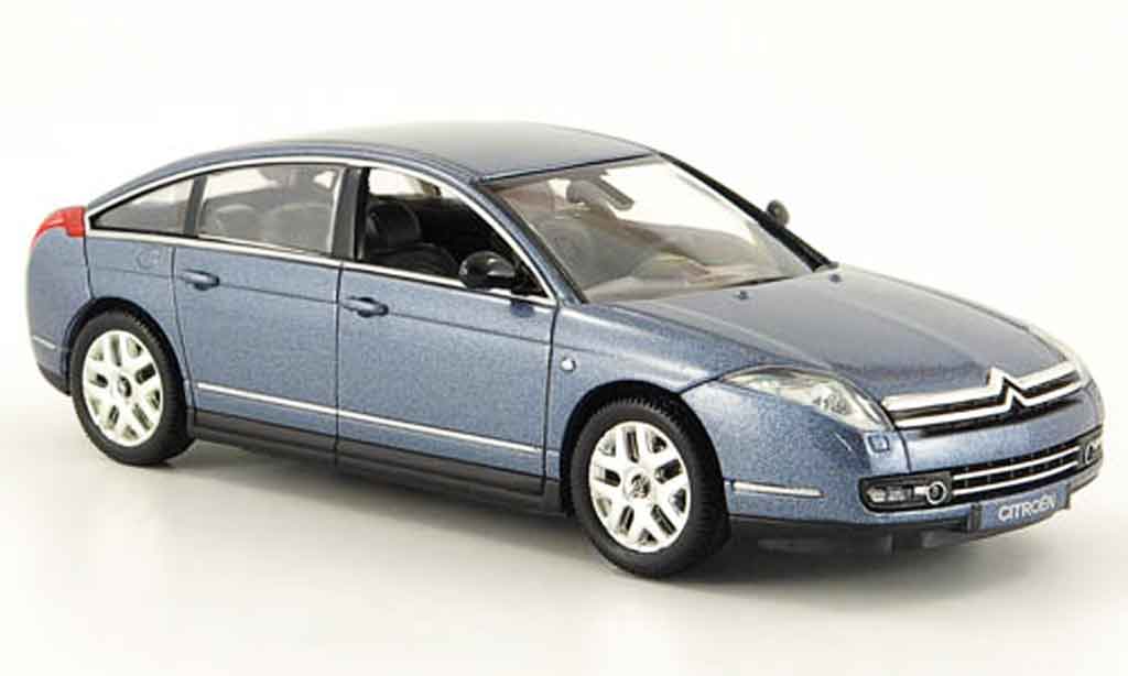 Citroen C6 1/43 Norev blu grigio 2005 modellino in miniatura