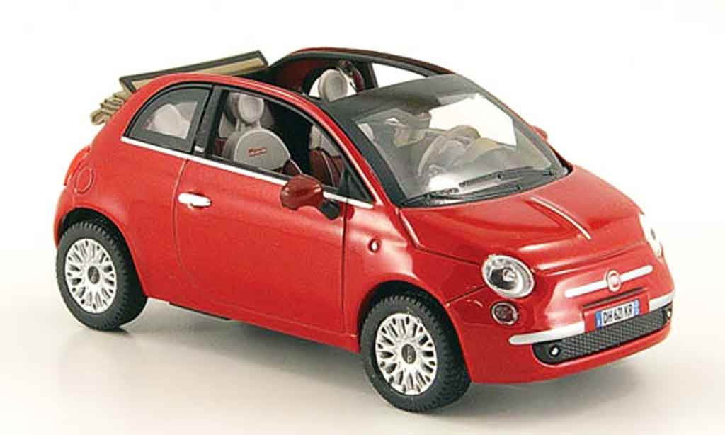 Fiat 500 1/43 Norev C rosso offenes Rolldach 2009 modellino in miniatura