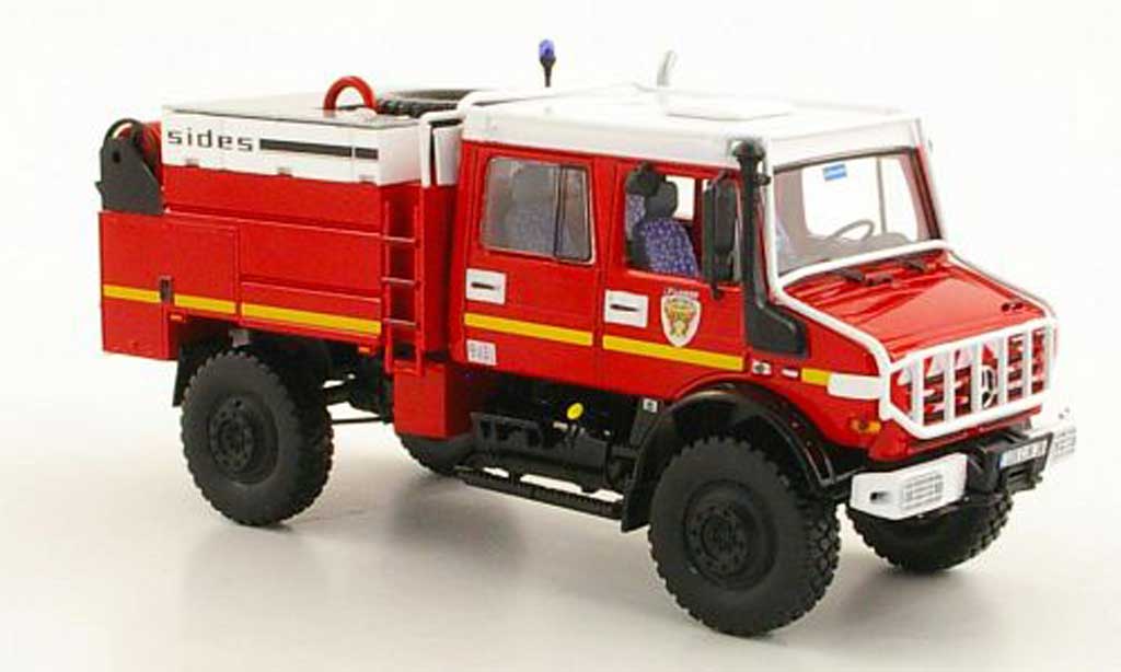 Mercedes Unimog 1/43 Norev U 5000 DoKa Pompiers Feuerwehr (F) 2005 modellino in miniatura