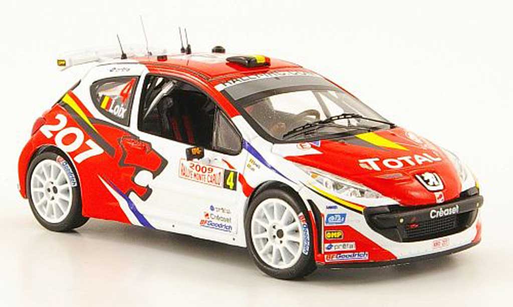 Peugeot 207 S2000 1/43 IXO S2000 No.4 Total Rally Monte Carlo 2009 F.Loix / I.Smets modellino in miniatura