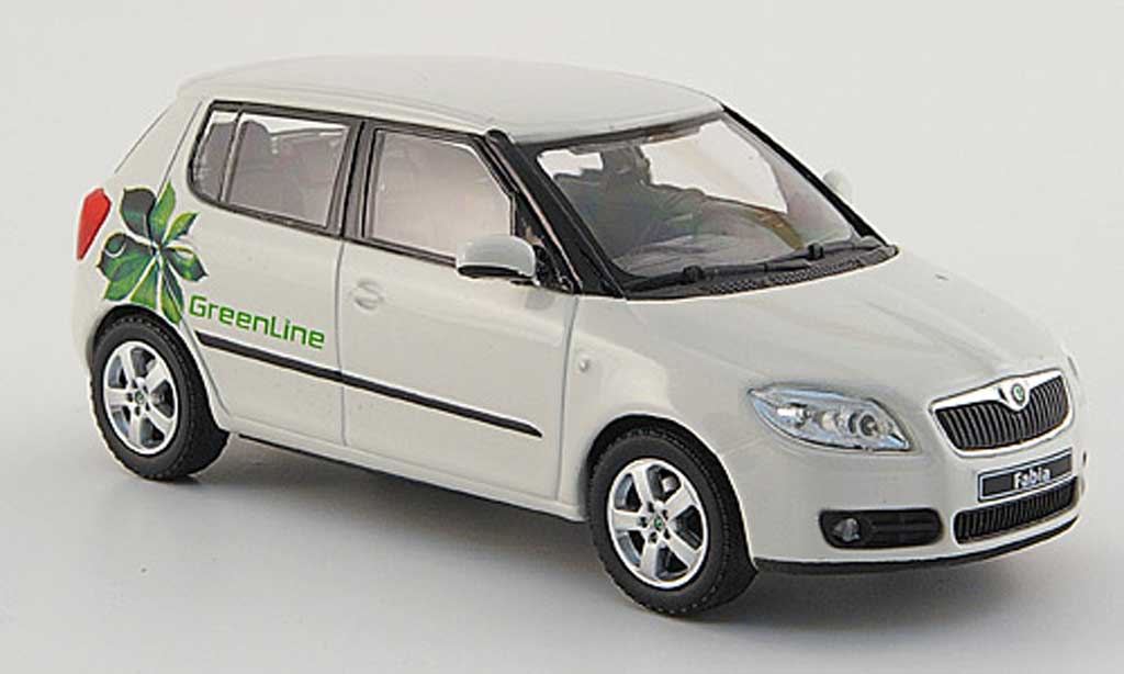 Skoda Fabia II 1/43 Abrex II bianco Green Line 4-portes modellino in miniatura