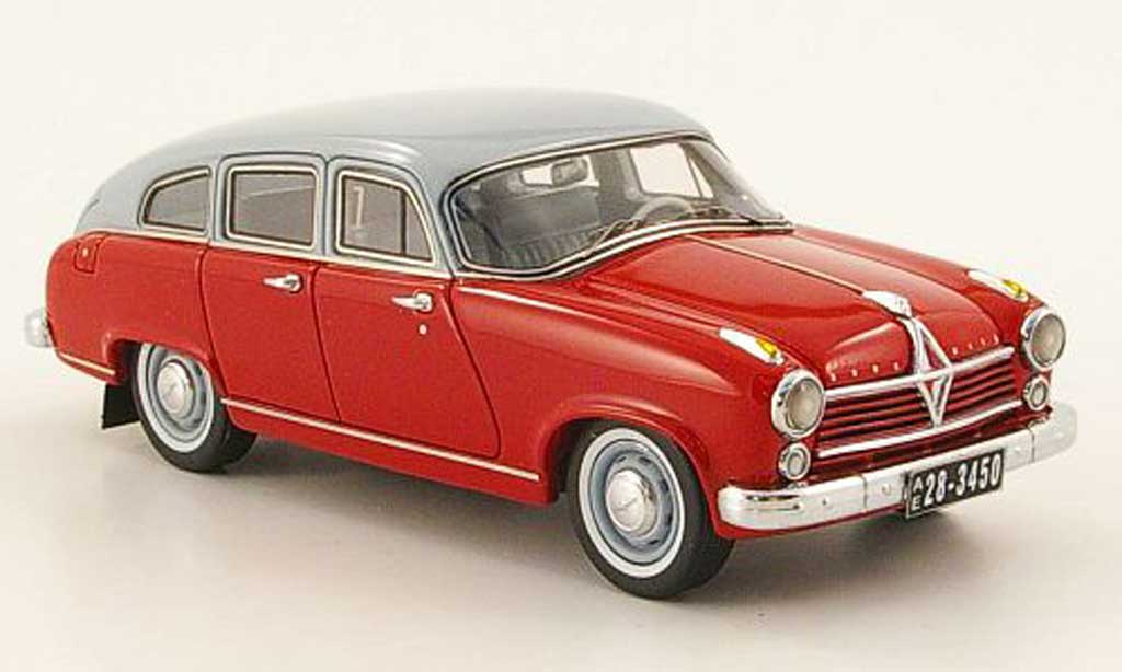 Borgward Hansa 2400 1/43 Neo rosso/grigio 1955 modellino in miniatura