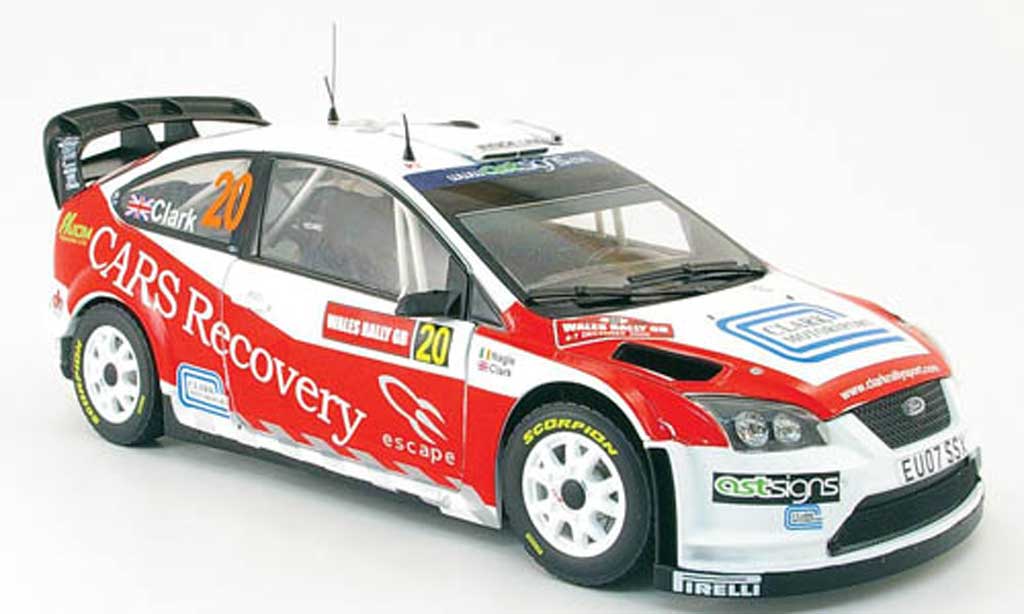 Ford Focus RS WRC 1/18 Sun Star RS WRC 07 no.20 pays de galles rallye gb 2008 modellino in miniatura