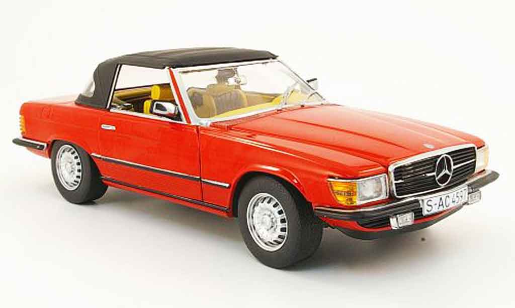 Mercedes 350 SL 1/18 Sun Star SL (r 107) rosso geschlossen 1977 modellino in miniatura