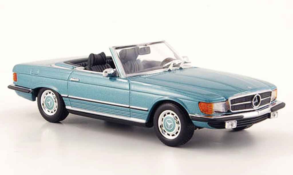 Mercedes 350 SL 1/43 Minichamps SL (R107) grunblu 1971 modellino in miniatura
