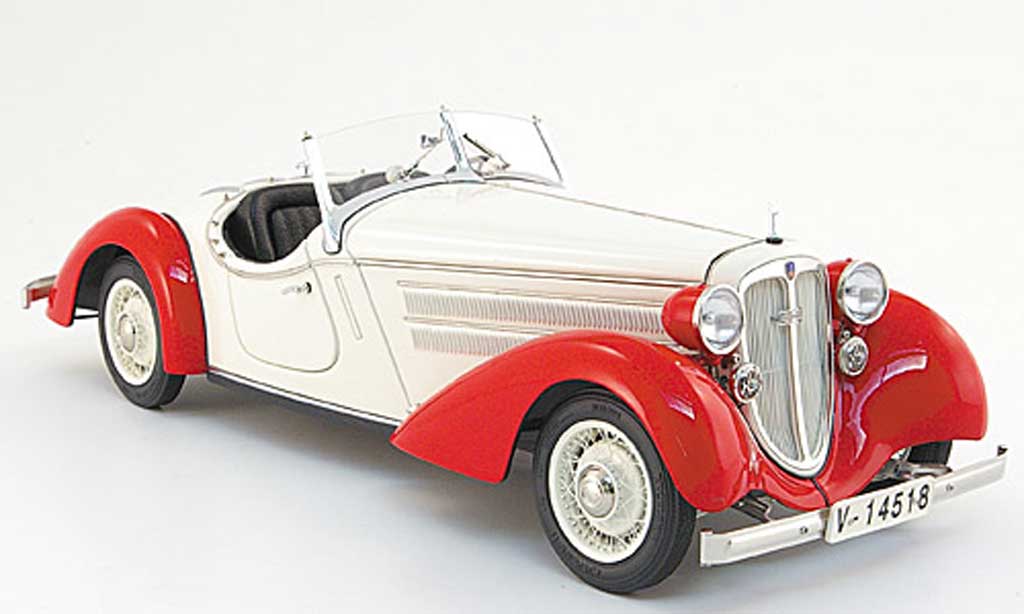 Audi 225 1/18 CMC front roadster rosso/bianco 1935 modellino in miniatura