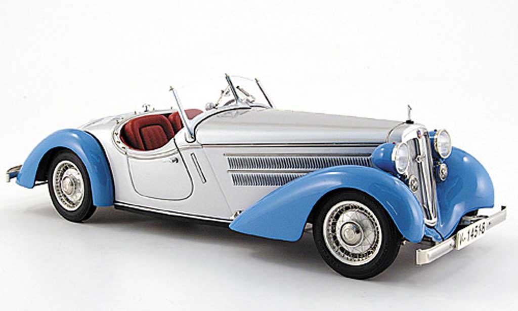 Audi 225 1/18 CMC front roadster blu/grigio 1935 modellino in miniatura