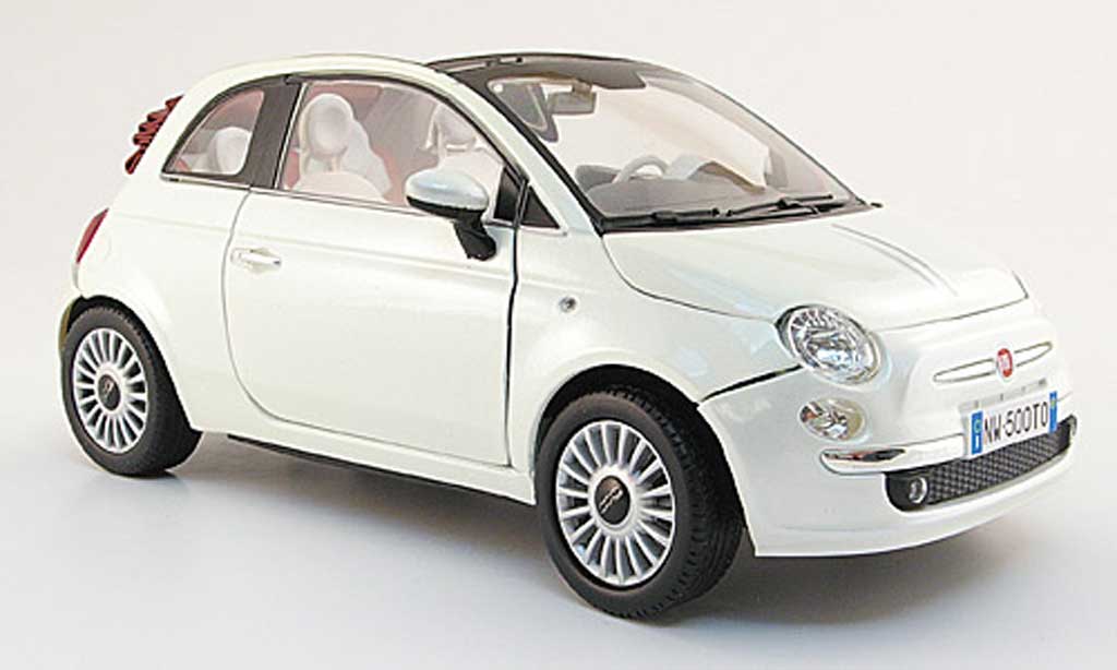 Fiat 500 C 1/18 Mondo Motors C cabriolet bianco 2009 modellino in miniatura