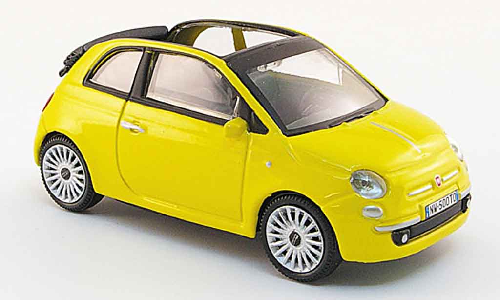 Fiat 500 1/43 Mondo Motors C Cabriolet giallo 2009 modellino in miniatura