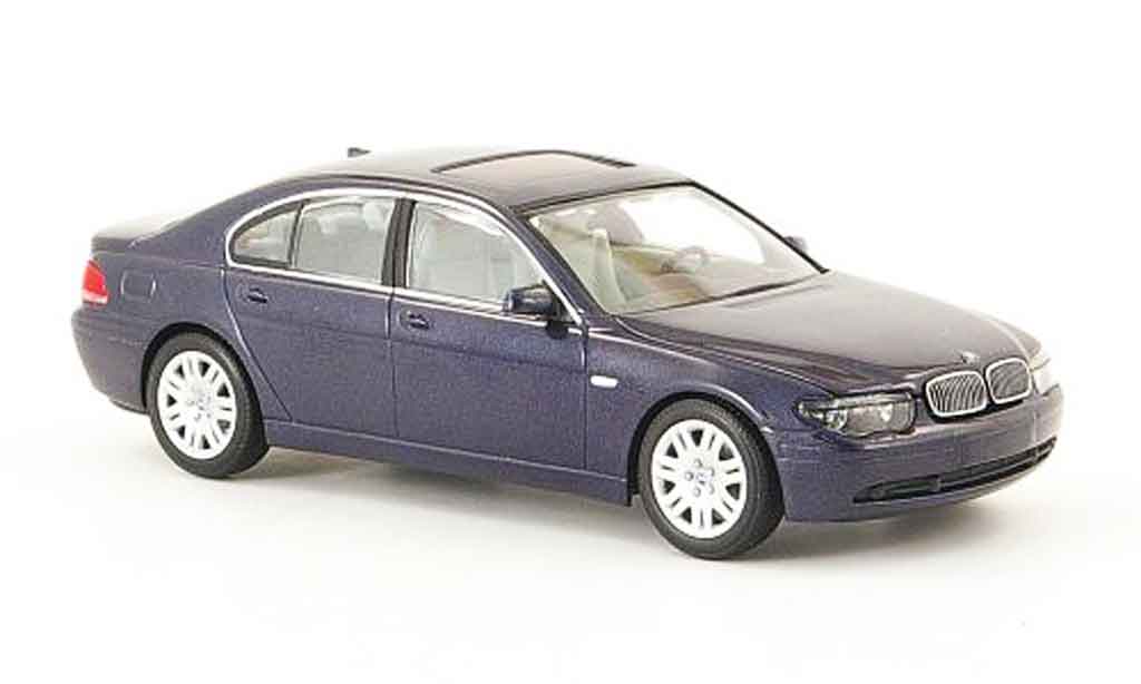 Bmw 735 E65 1/43 Minichamps E65 i blu grigio 2001 modellino in miniatura