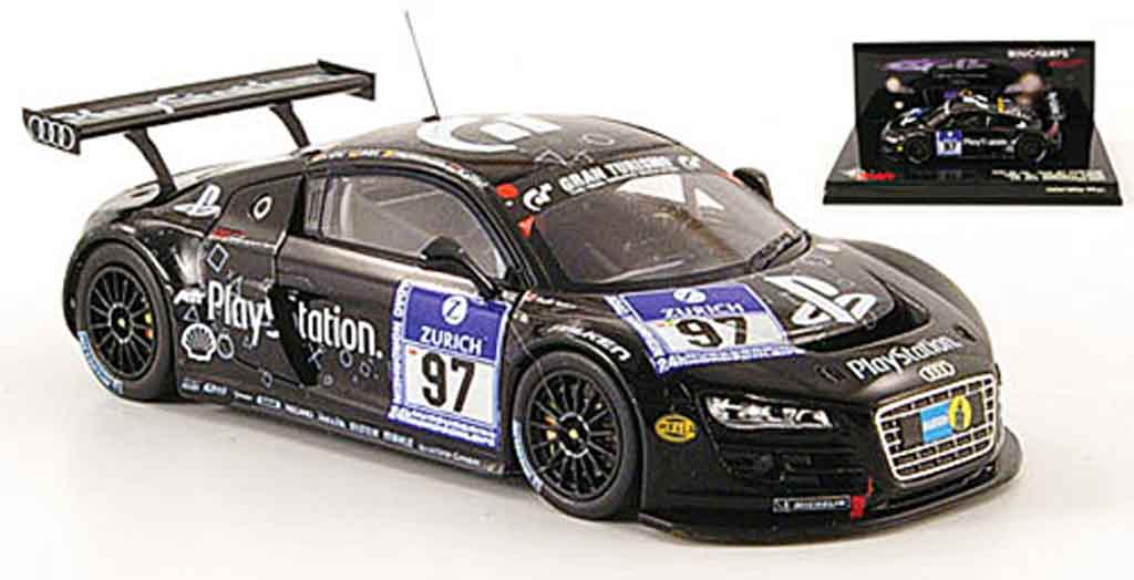 Audi R8 2009 1/43 Minichamps 2009 LMS No.97 Playstation 24h Nurburgring modellino in miniatura