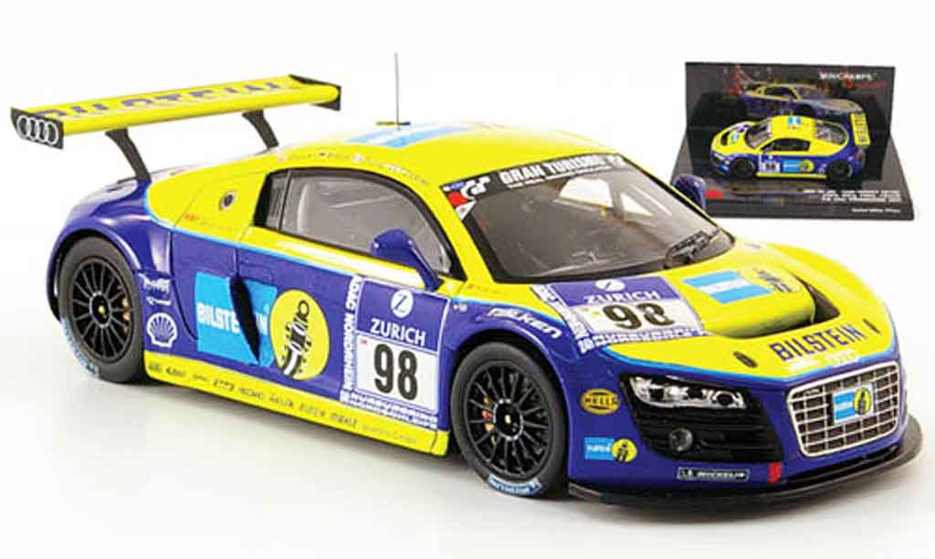 Audi R8 2009 1/43 Minichamps 2009 LMS No.98 Bilstein 24h Nurburgring modellino in miniatura