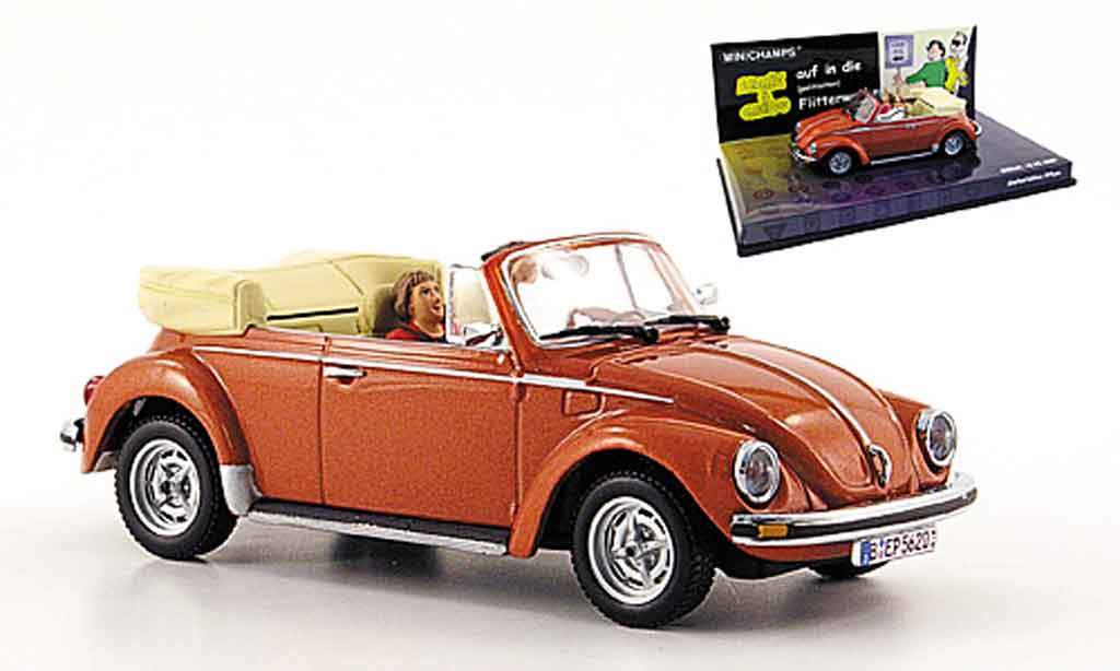 Volkswagen Coccinelle 1/43 Minichamps cabriolet met marronee angie und guido modellino in miniatura