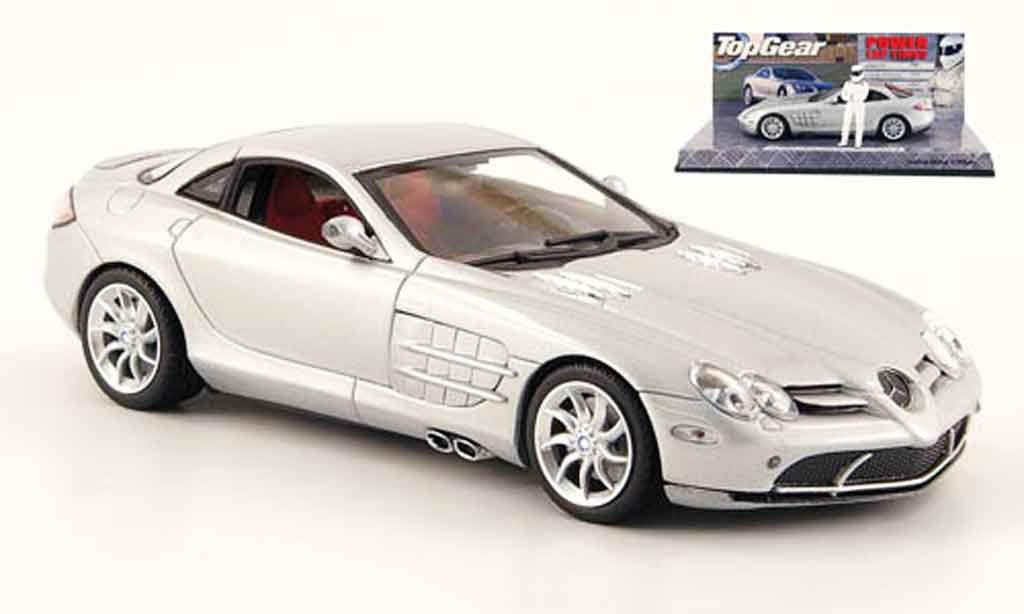 Mercedes SLR 1/43 Minichamps McLaren grigio metallisee avec Figur The Stig modellino in miniatura